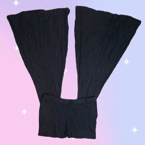 Black Ultra Flare Ribbed Leggings